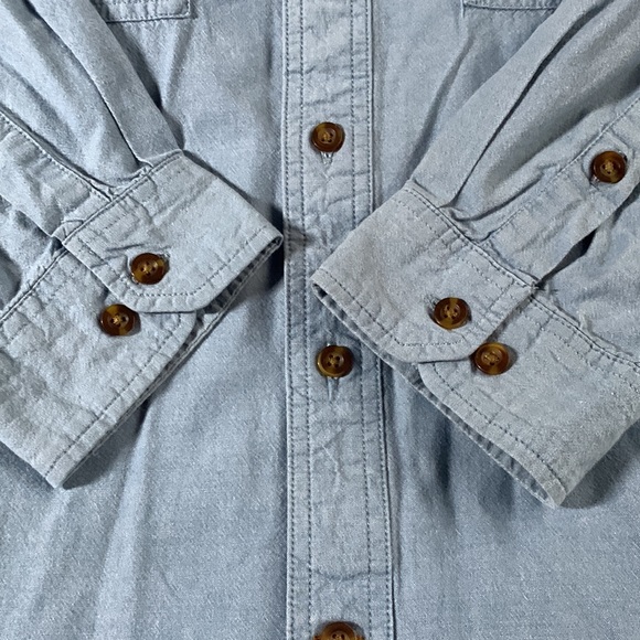 Men’s Carhartt blue, long sleeve shirt.  Size XL. Chest approx 25 1/2 inches - Picture 4 of 12